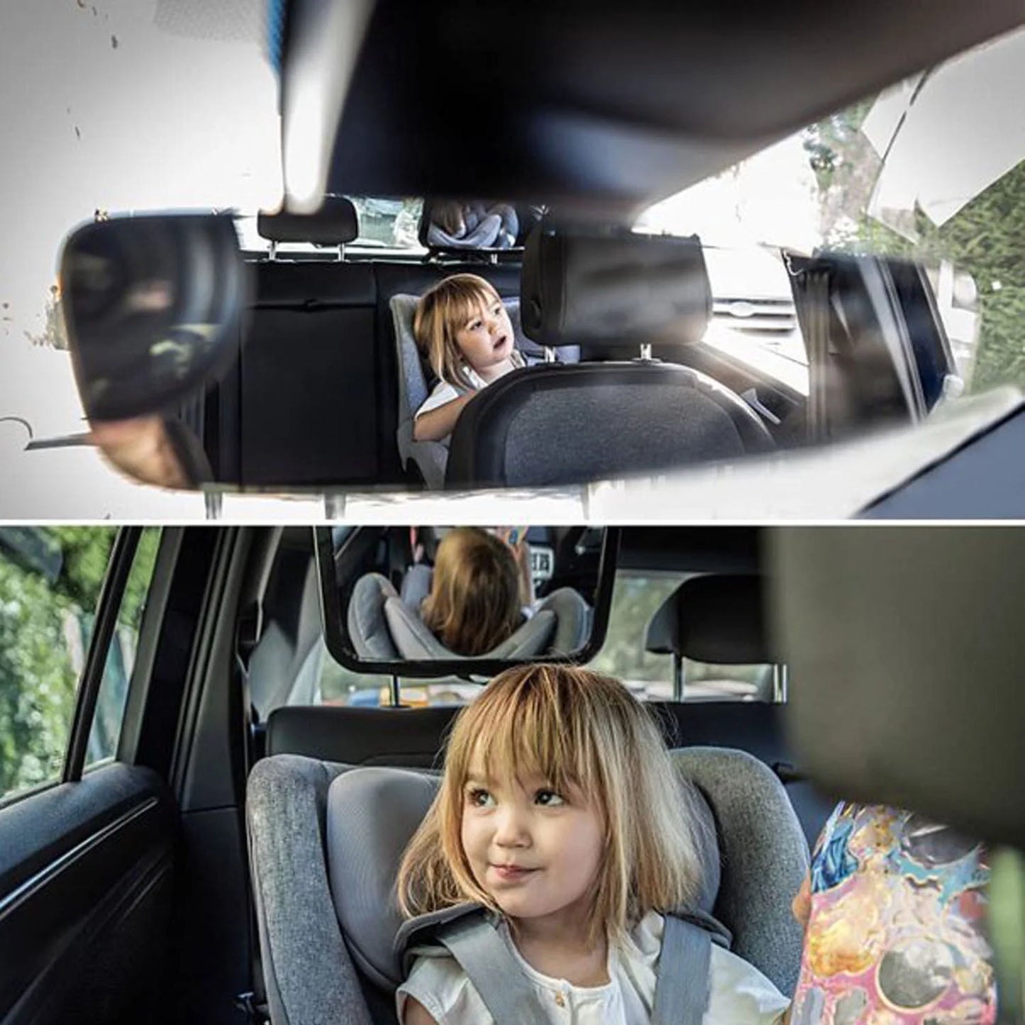 Baby Car Mirror with Wide Clear View, Shatterproof Car Seat Mirror for Infant Newborn Baby Kids in Rear Facing Backseat, Black
