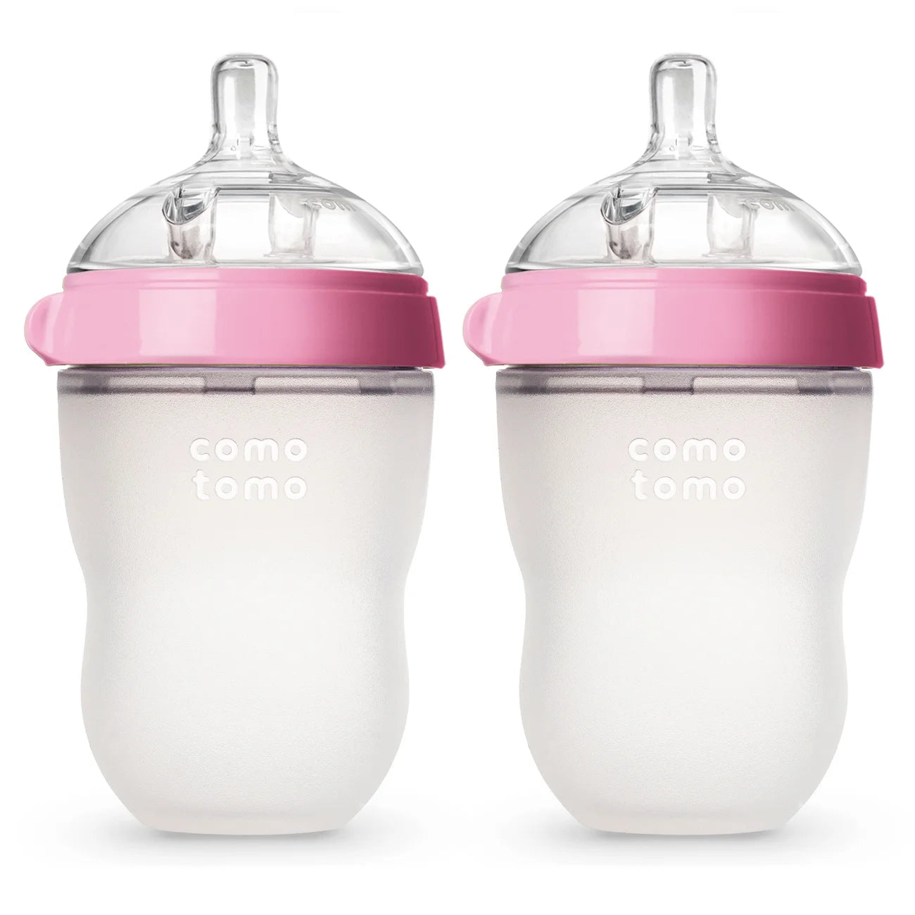 Baby Bottle, Double Pack, 8 Oz Pink