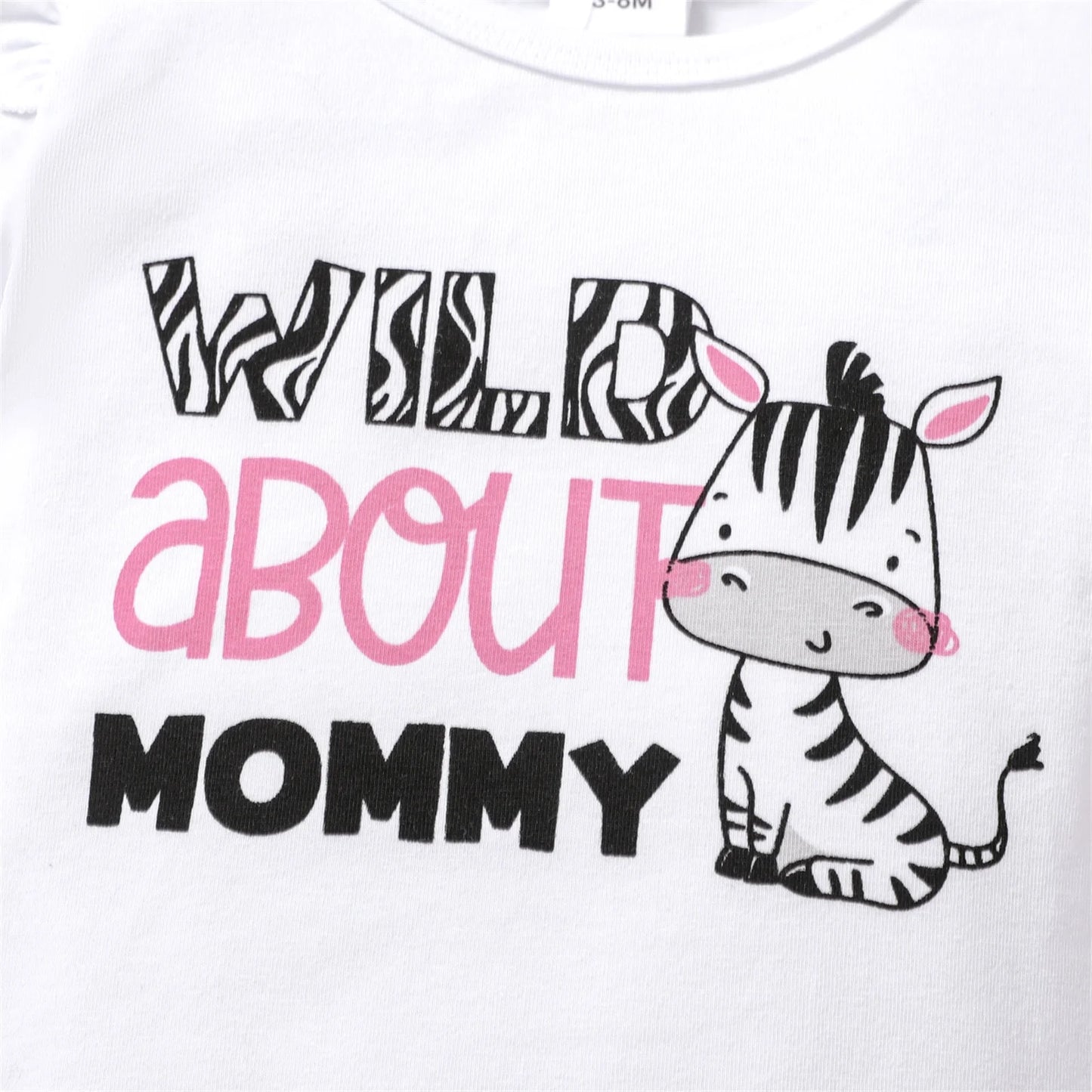 Baby Girl Clothes Set Ruffle Sleeve Zebra Bodysuit and Shorts Newborn Gift 9-12 Months