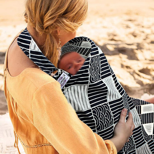 Nursing Cover for Mom Breastfeeding, Baby Privacy Nursing Covers up Breathable Cotton with Ajustable Hoop for Mother (Black)