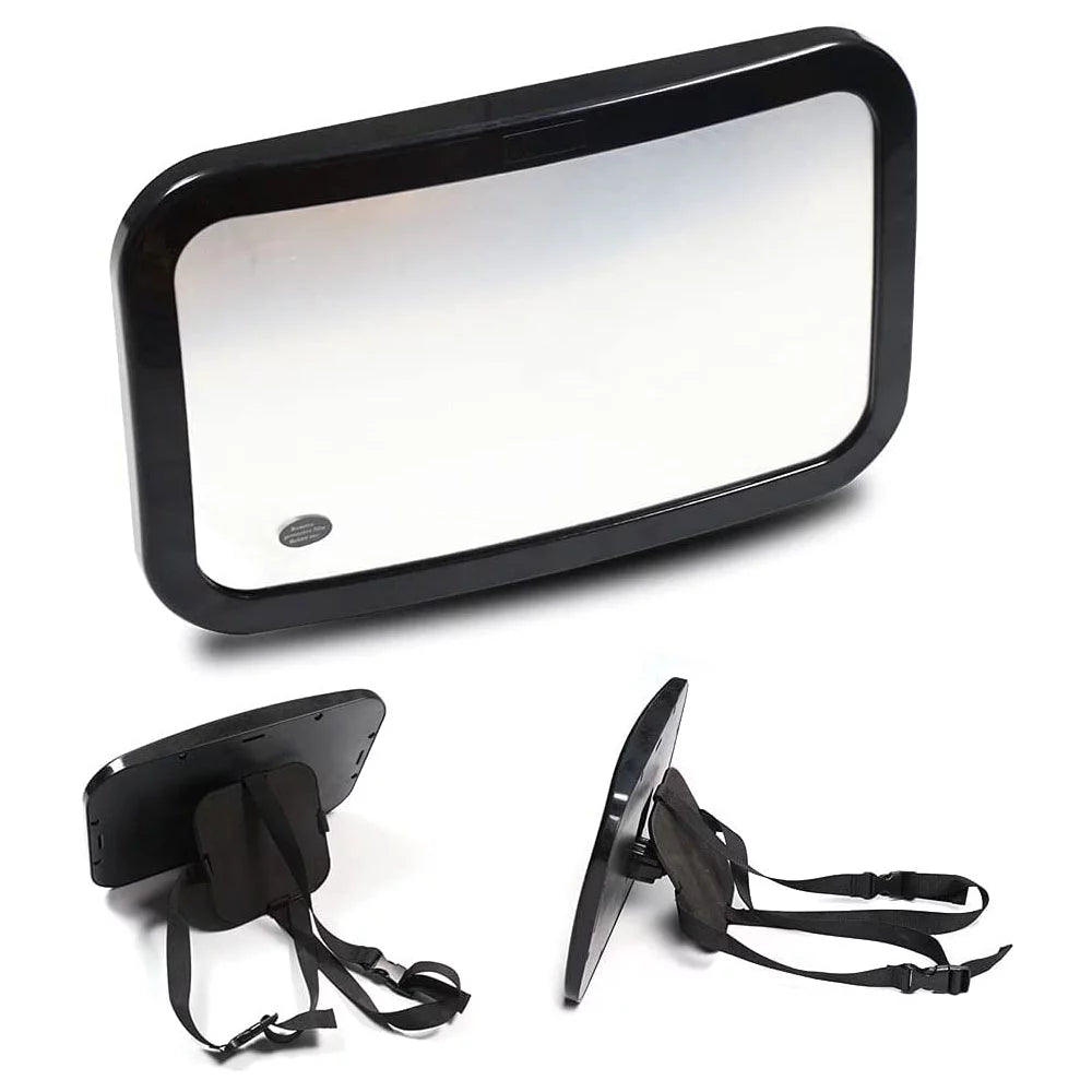 Baby Car Mirror with Wide Clear View, Shatterproof Car Seat Mirror for Infant Newborn Baby Kids in Rear Facing Backseat, Black