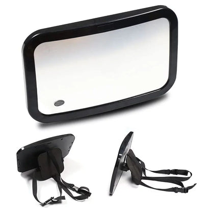Baby Car Mirror with Wide Clear View, Shatterproof Car Seat Mirror for Infant Newborn Baby Kids in Rear Facing Backseat, Black