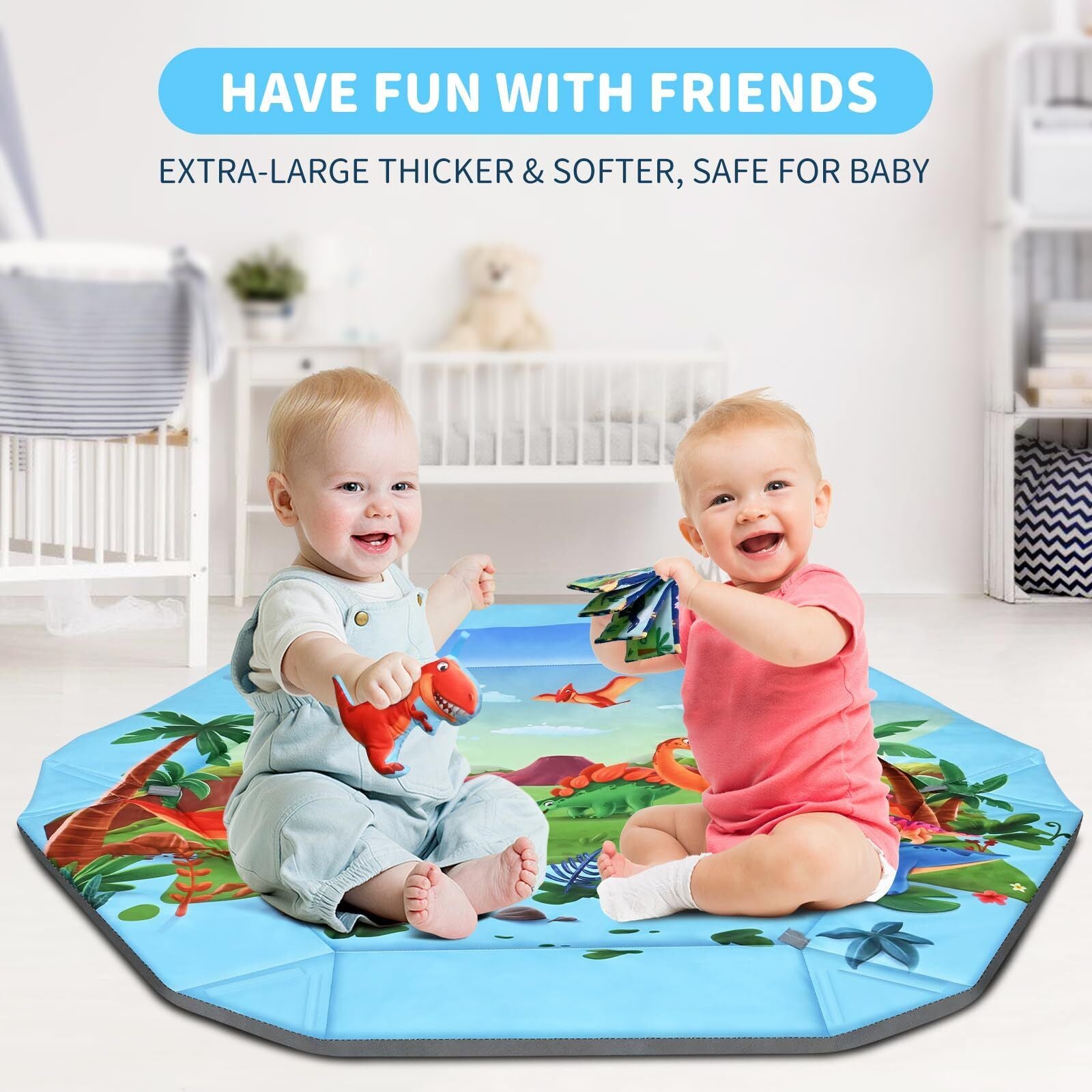 Baby Play Gym Mat 26-In-1 Tummy Time Mat Dinosaur Baby Play Mat Activity Gym ...