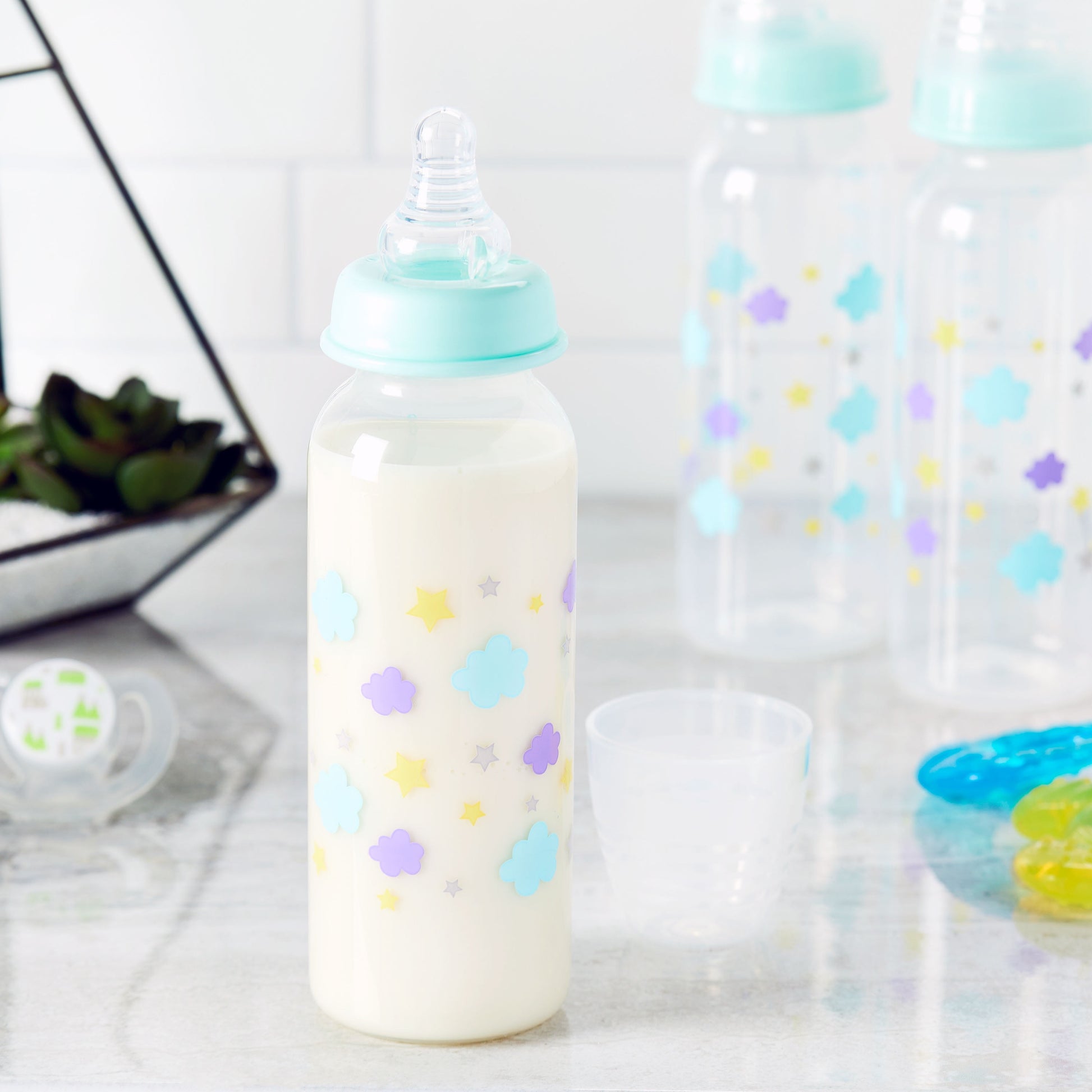 Bottle, 3 Pack, 9 Fl Oz, Newborns, Unisex, Cloud Print