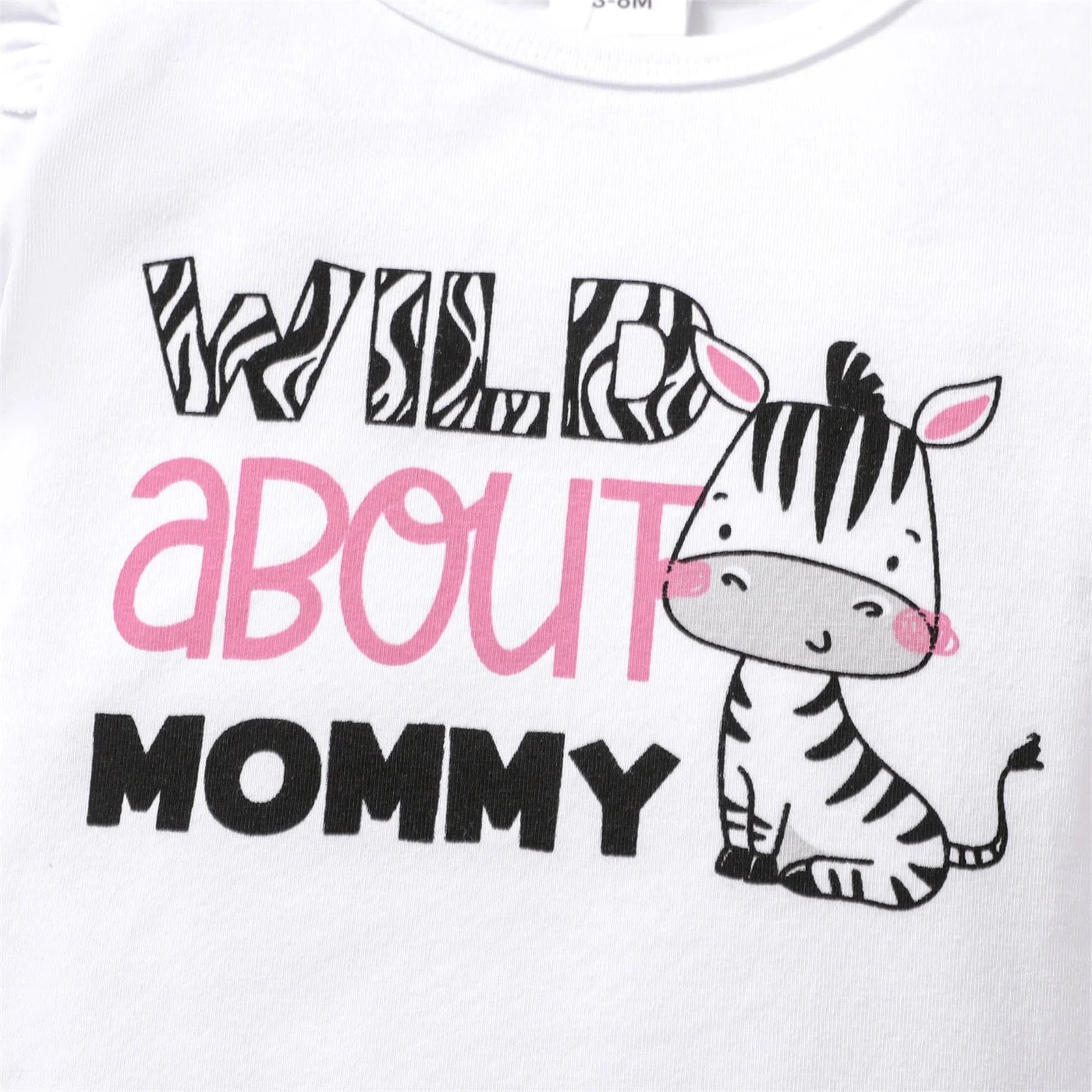 Baby Girl Clothes Set Ruffle Sleeve Zebra Bodysuit and Shorts Newborn Gift 9-12 Months