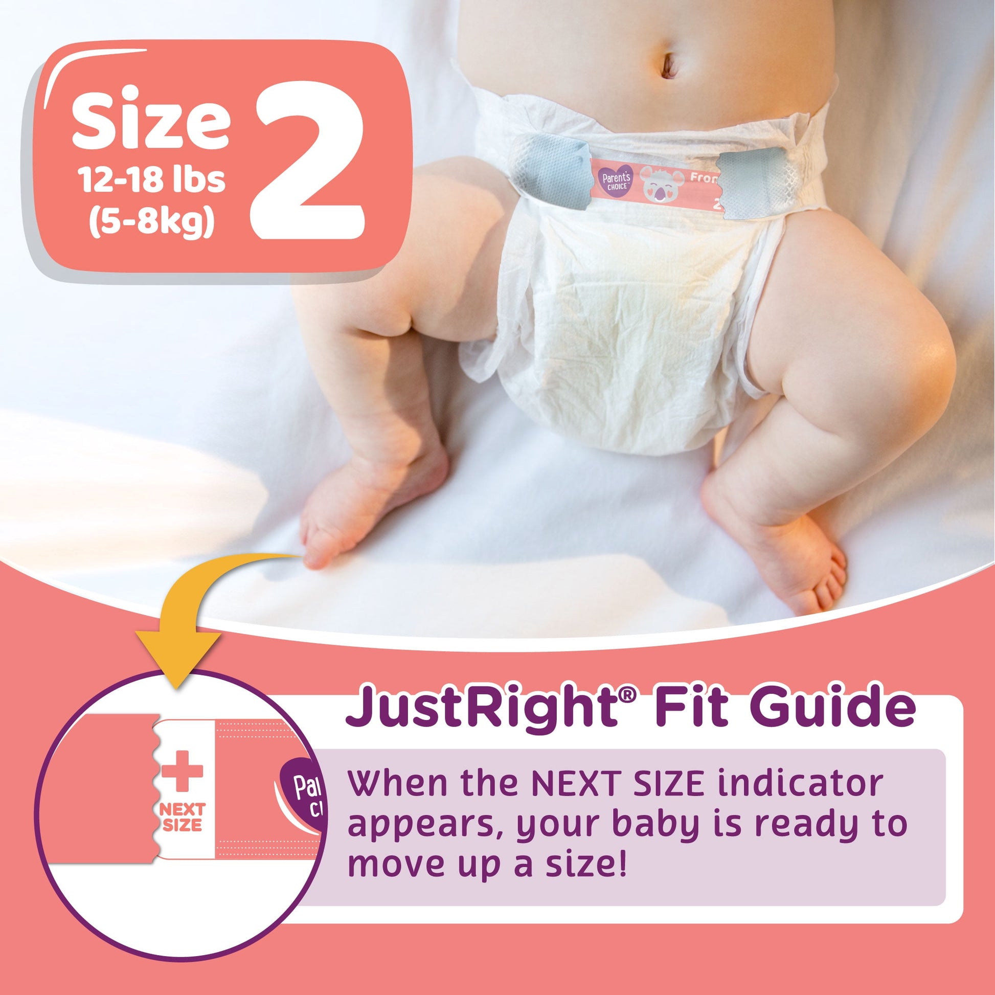 (2 Pack) Parent'S Choice Dry & Gentle Diapers Size 2, 40 Count (Select for More Options)