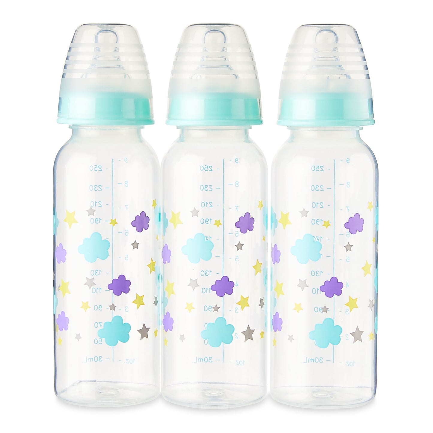 Bottle, 3 Pack, 9 Fl Oz, Newborns, Unisex, Cloud Print