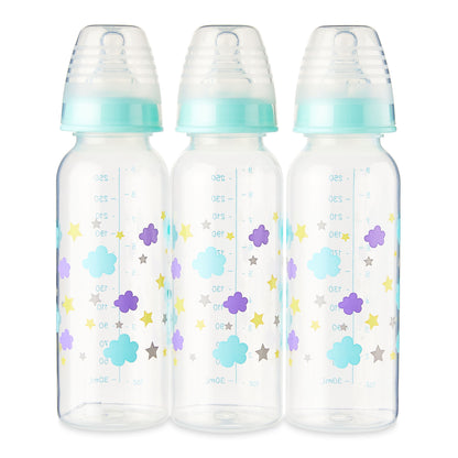 Bottle, 3 Pack, 9 Fl Oz, Newborns, Unisex, Cloud Print