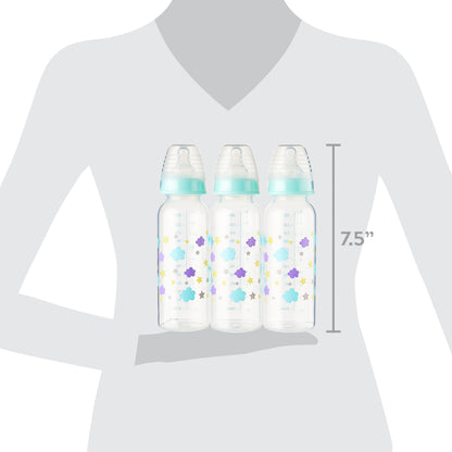 Bottle, 3 Pack, 9 Fl Oz, Newborns, Unisex, Cloud Print