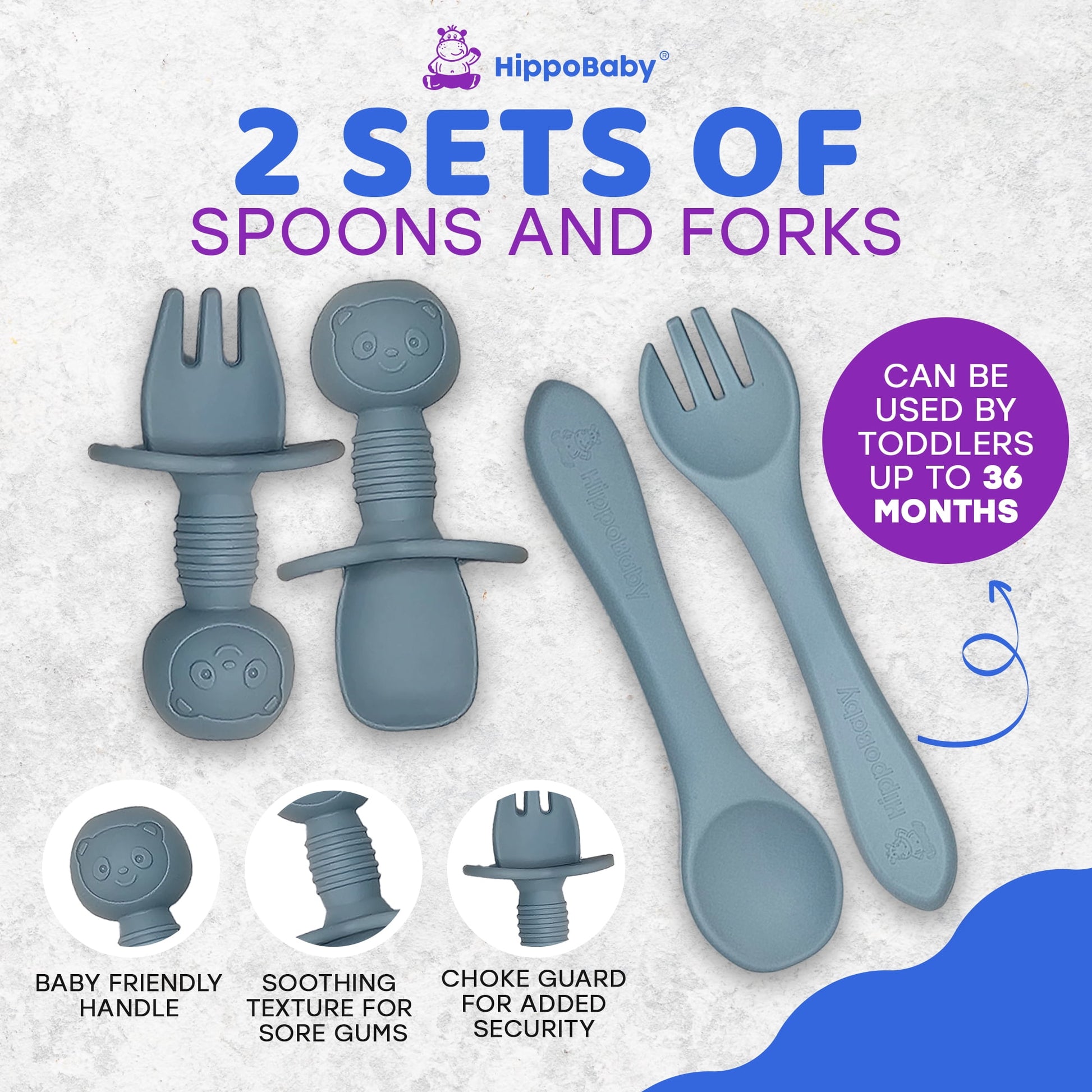 Baby Led Weaning Supplies | 10 Piece Silicone Feeding Set | Baby Toddler Bib Cup Divided Plate and Bowl Self Feeding Spoons Dish Set | Toddler Feeding Supplies (Sky)
