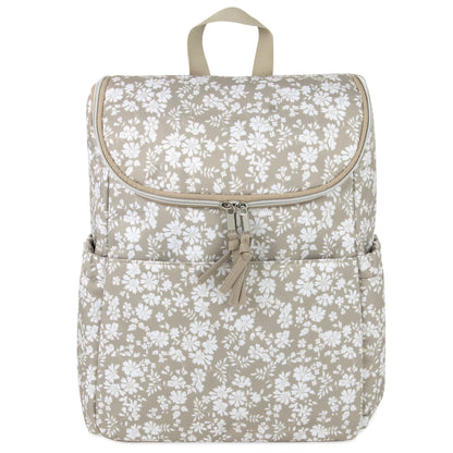 2 Piece Baby Diaper Backpack with Stroller Straps and Matching Changing Pad in Dusty Floral