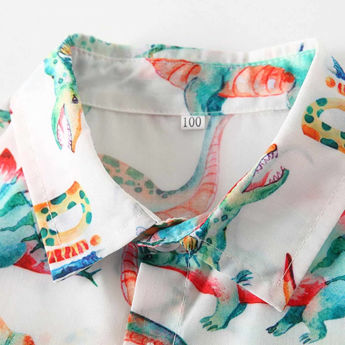 Children Clothes Set Boys Dinosaur Shirt Shorts Set Children'S Short Sleeve Colorful Dinosaur Shirt (Green, 4-5 Years)